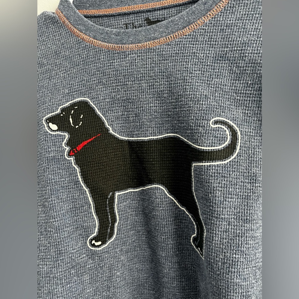 The Black Dog Tavern Marthas Vineyard Boys Blue  Waffle Thermal‎ Shirt  Size L